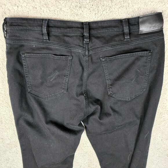 34 Heritage Jeans Mens 42 X 30 Charisma Classic Fit Black Rise Dark Wash Denim - Picture 5 of 8